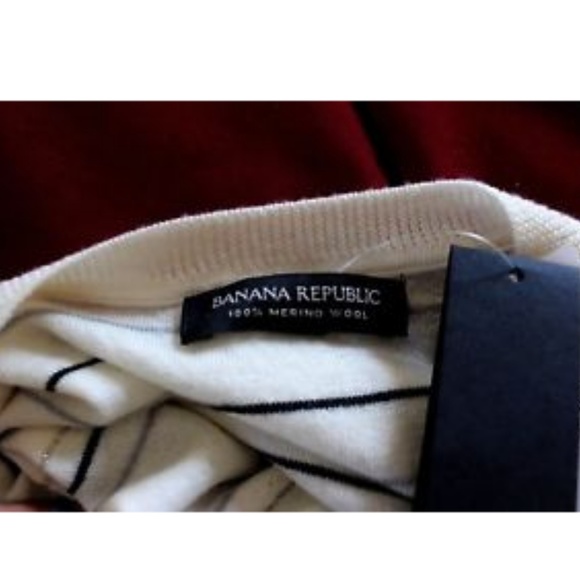 NWT Banana Republic Striped Merino Wool Pullover - Picture 4 of 4